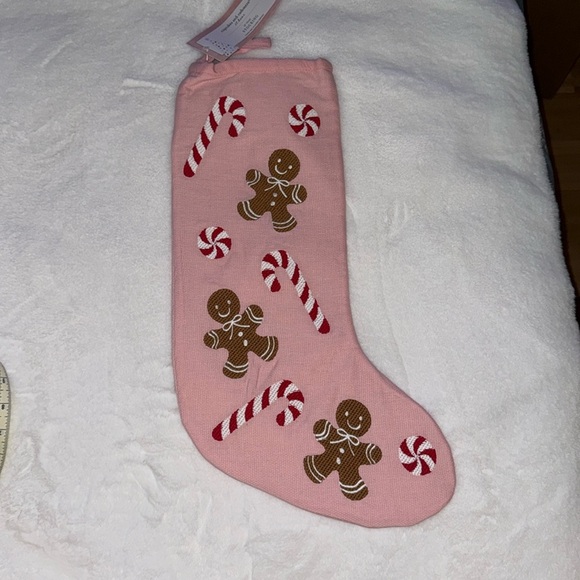 Cupcakes & cashmere Christmas gingerbread man and peppermint candy cane stocking - Picture 1 of 9